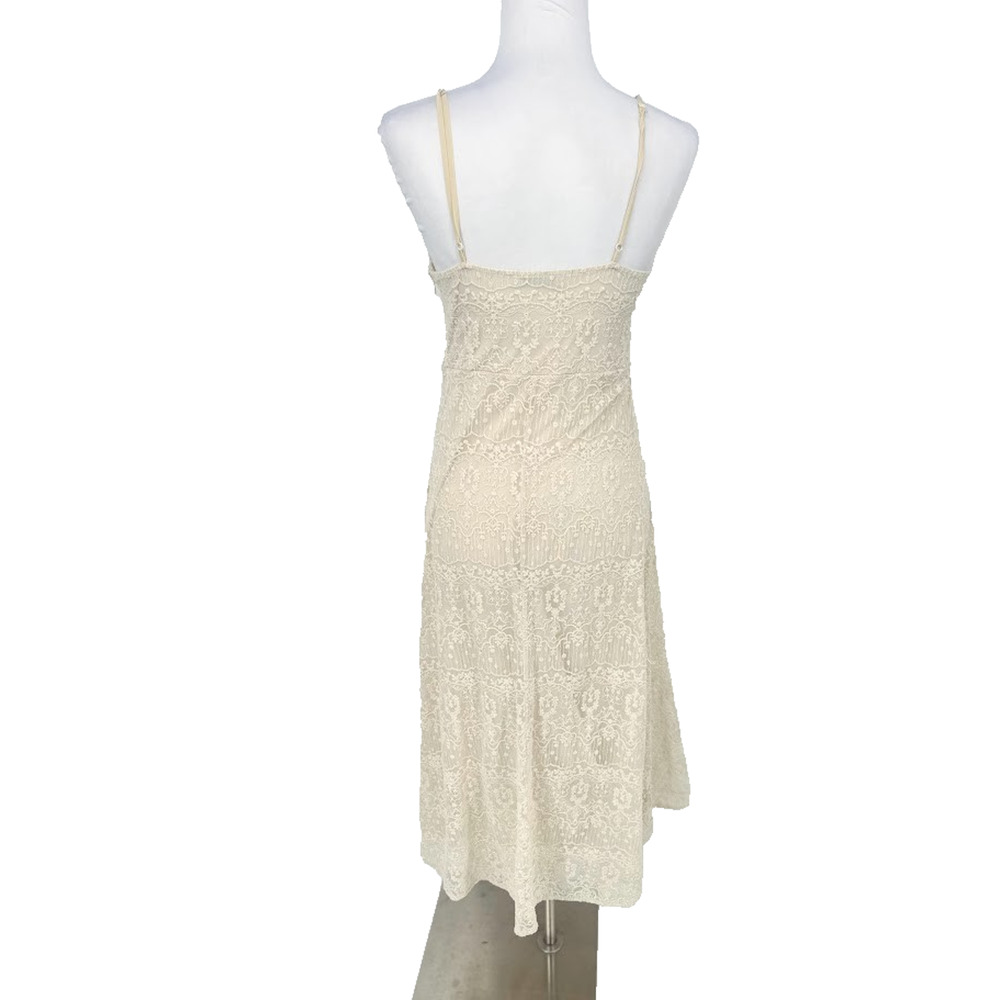Zara Cream Lace Midi Slip Dress Size L Romantic Fairy Feminine Boho Wedding - Picture 5 of 11